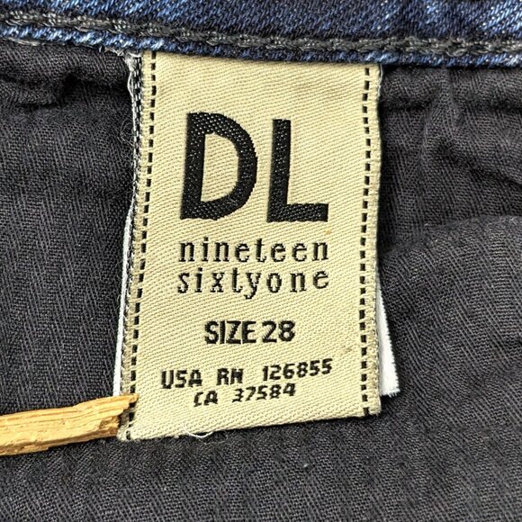 DL1961 Womens Low Rise Skinny Jeans Amanda Sz 28 x 29 Distressed Blue - Picture 9 of 16